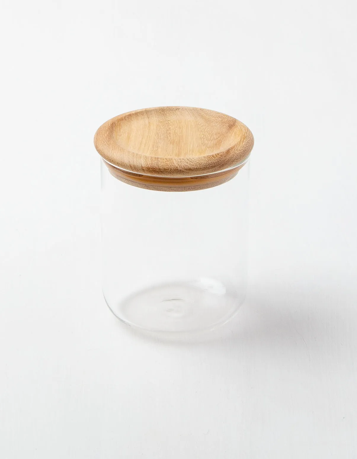 Glass Canister with Dark Wood Lid