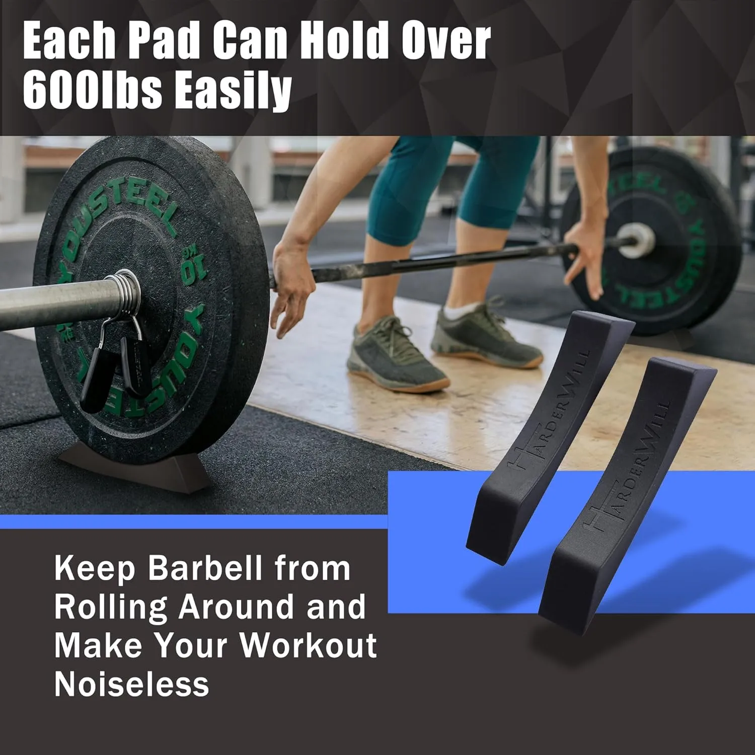 HarderWill Deadlift Jack Alternative (1 Pair) Easy to Load and Unload Weight Plates, Perfect for Deadlift, Crossfit, Powerlifting, Weightlifting, Home Gym for Your Gym Bag