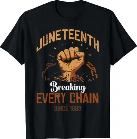 Juneteenth Breaking Every Chain Black African Men Women Kids T-Shirt
