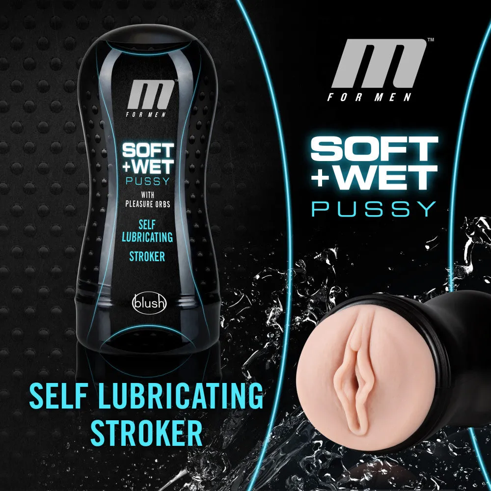 M For Men By Blush® | Soft & Wet Self Lubricating Pussy with Pleasure Orbs Vanilla Masturbator / Stroker