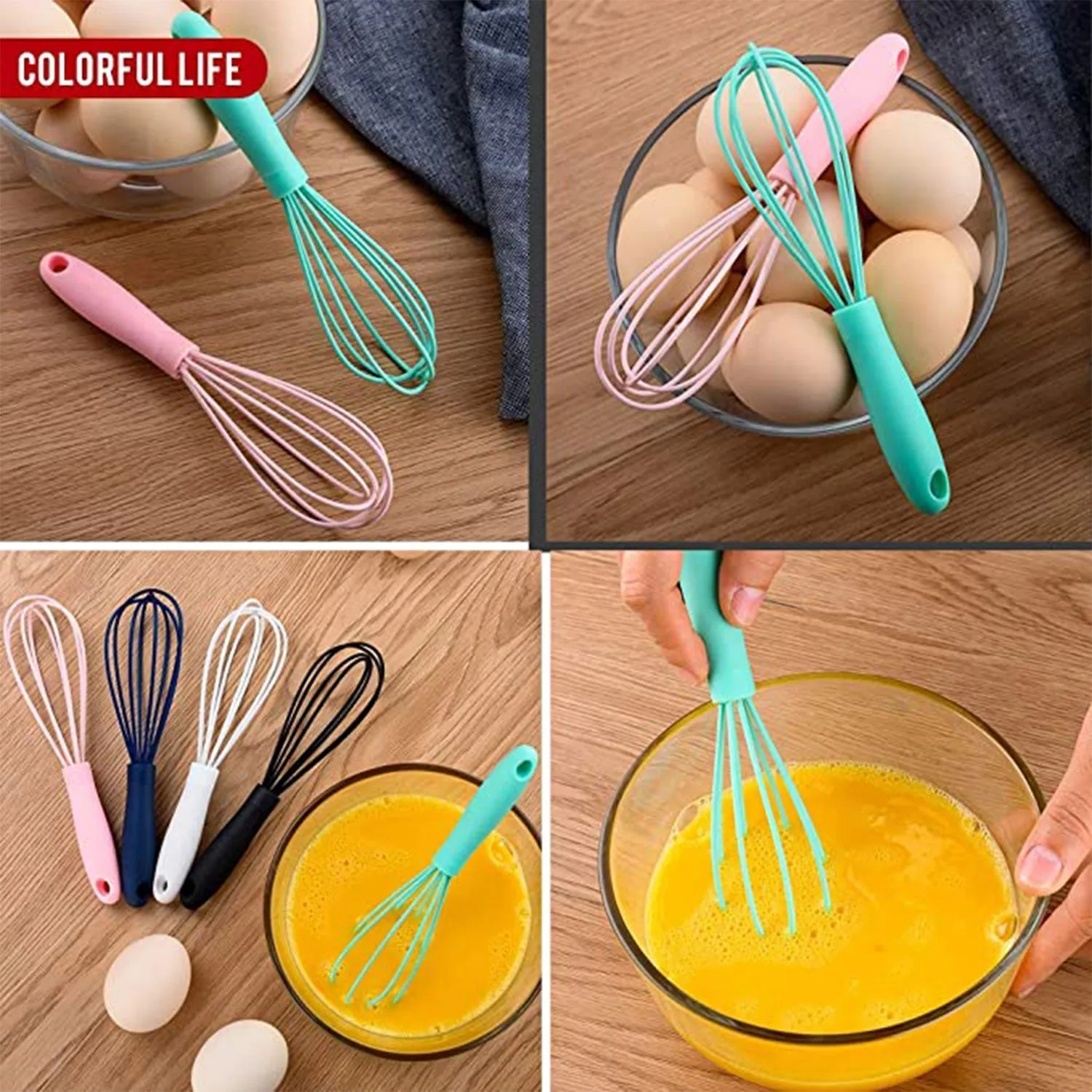 Manual Whisk Mixer Silicone Whisk, Cream Whisk, Flour Mixer, Rotary Egg Mixer, Kitchen Baking Tool.