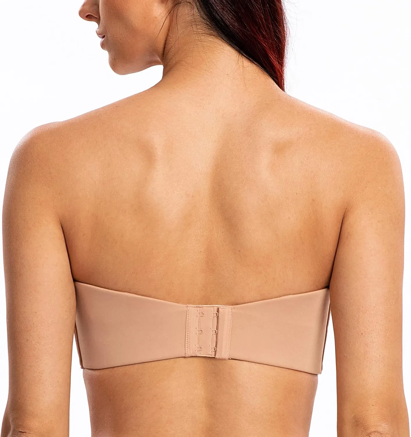 MELENECA Women's Strapless Bra for Large Bust Minimizer Unlined Bandeau with Underwire