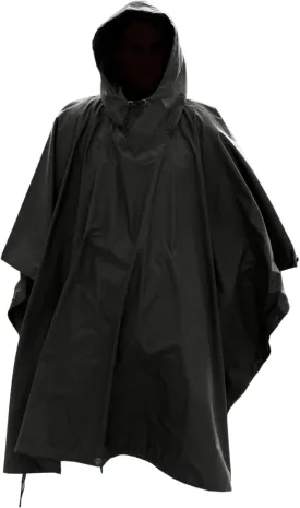 Mil-Tec Adult Ripstop Wet Weather Lightweight Waterproof Multi-Use Rain Poncho with Hood - Use as Bivouac Sack, Shelter Tent