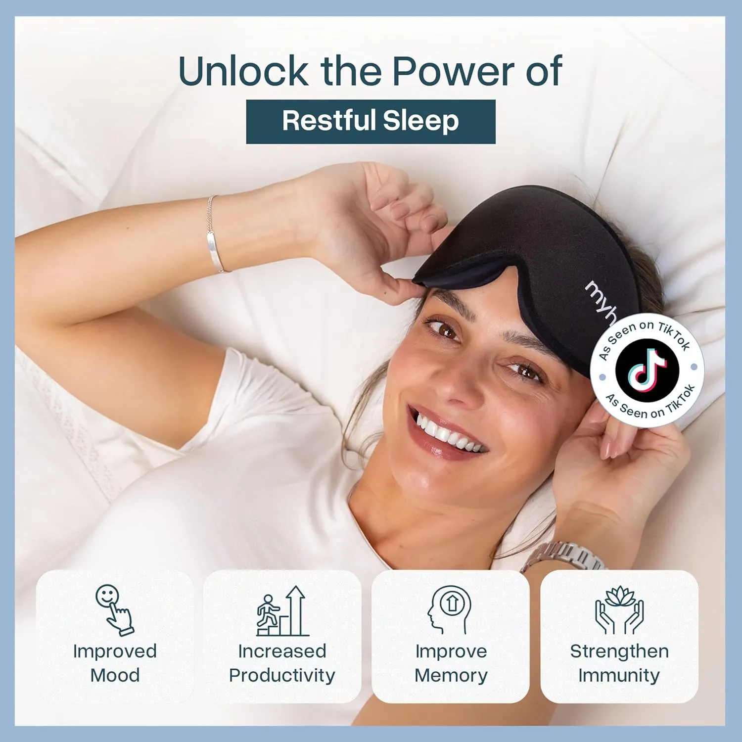 MyHalos Sleep Mask - Eye Masks for Sleep - 100% Blackout Sleeping Mask for Women, Men & Side Sleepers - 3D Sleeping Eye Mask for Zero Pressure - Award Winning Design, Eyelash Friendly & Breathable