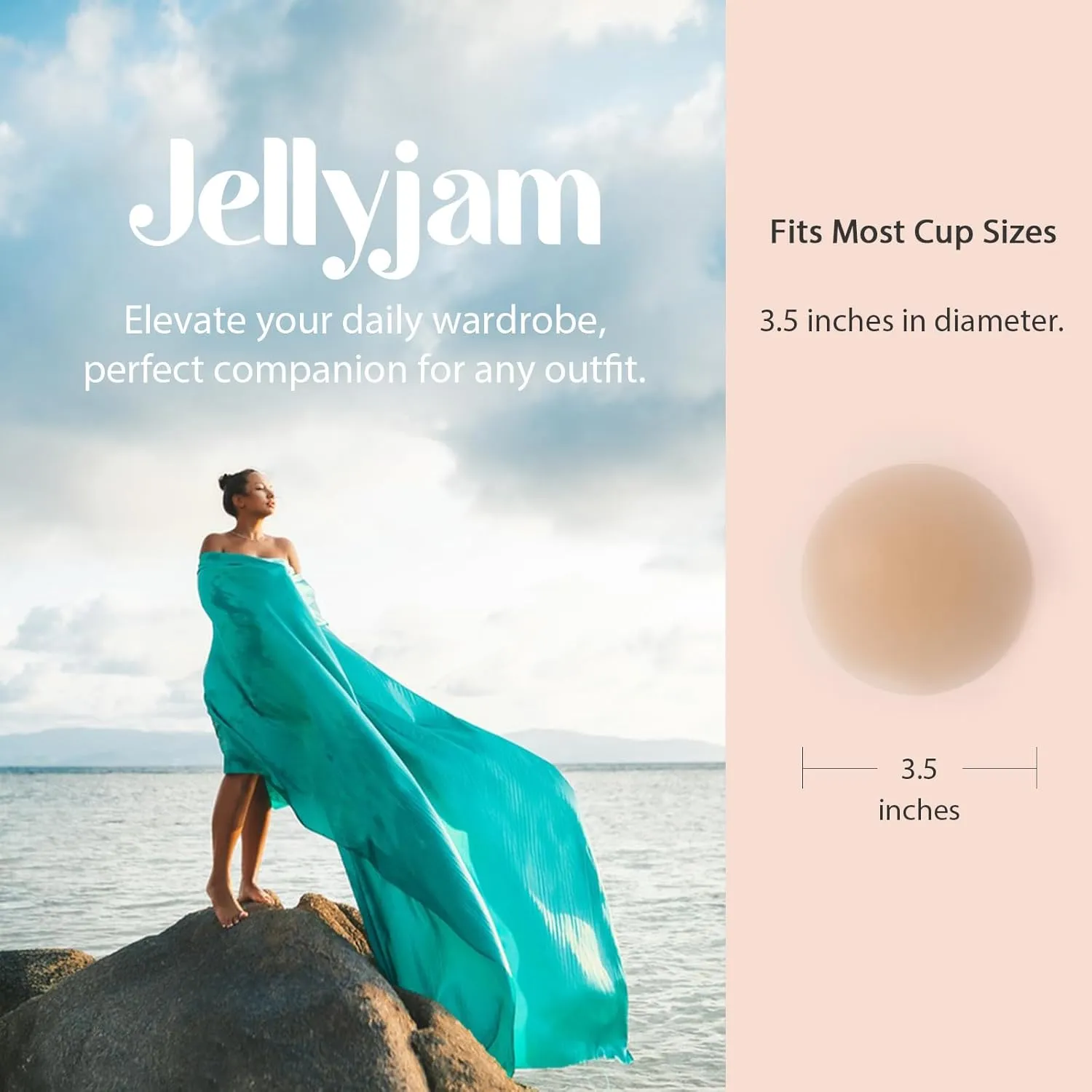 Nipple Petals Cover- Sticky Silicone Nipple Pasties for Girl, Women with Soft Pad, Storage Disc and Travel Case/Pack