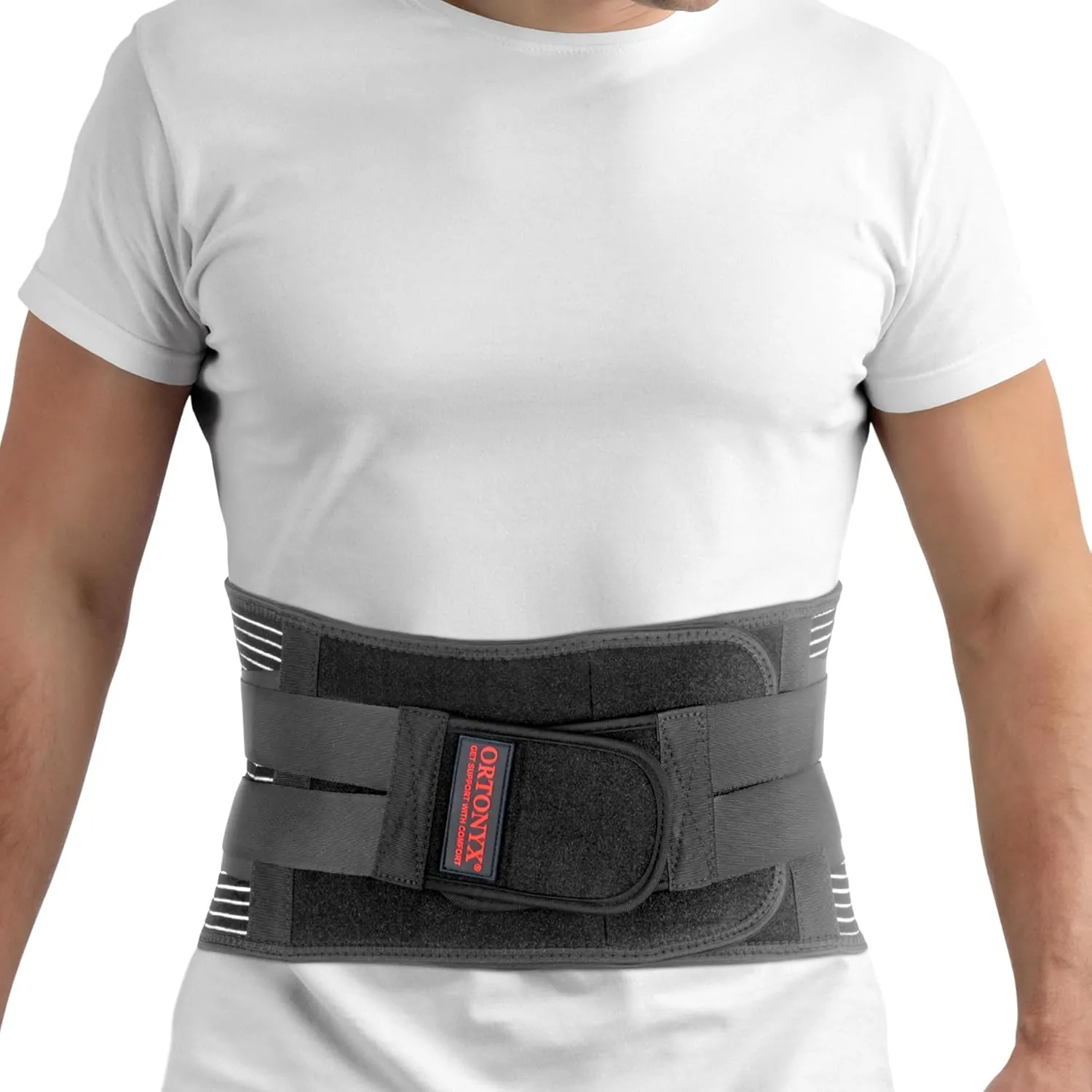 ORTONYX Lower Back Support Belt for Men and Women, Heavy Wok Lifting, Back pain Relief, Herniated Disc, Sciatica/Black M