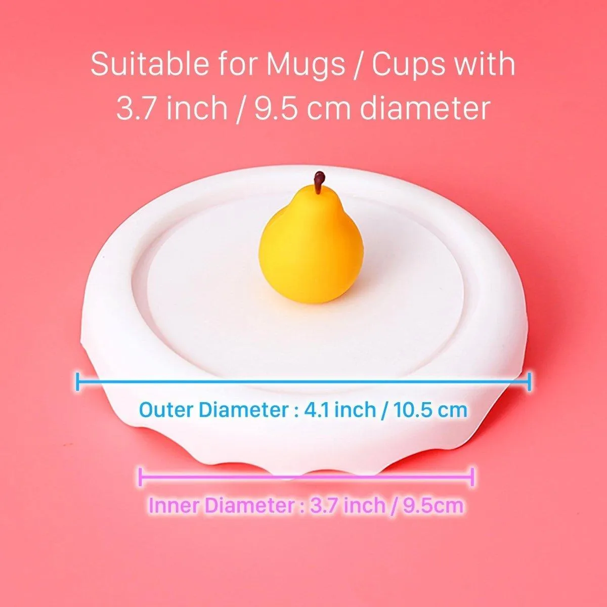 Pear Silicone Cup Lid Cover Topper for Coffee Mug, Tea Cup, Glasses – Starbucks Accessories