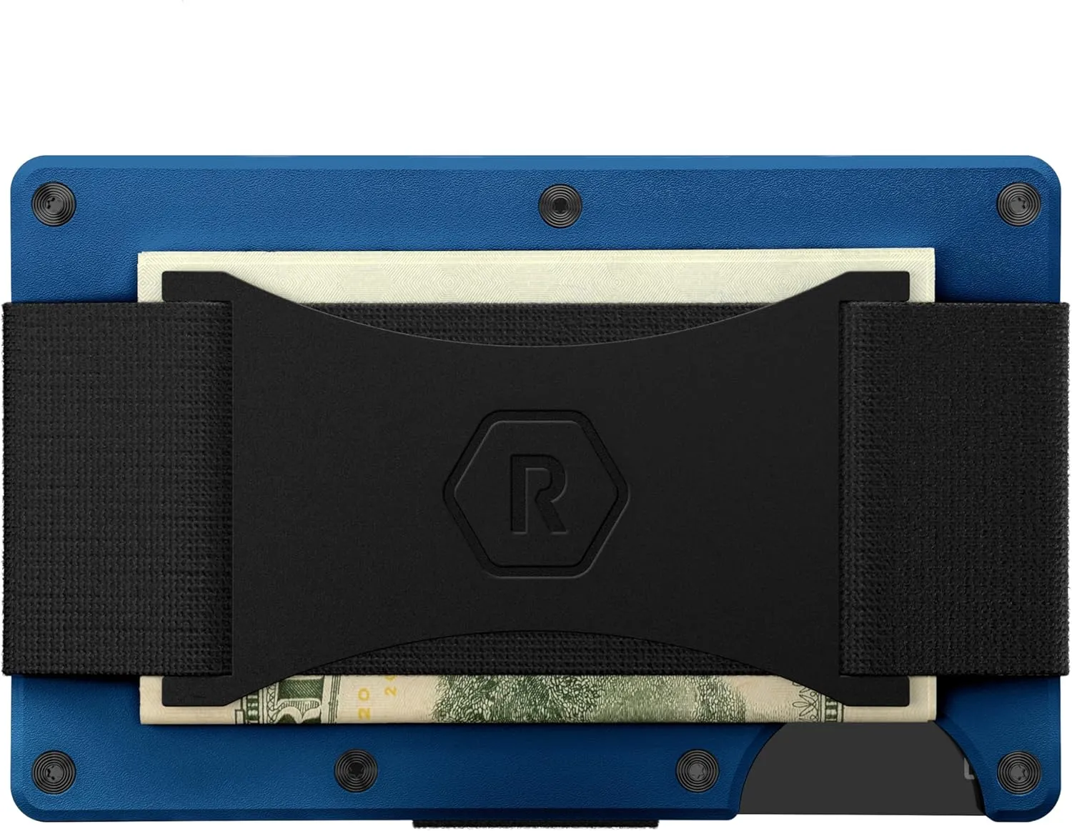The Ridge NFL Edition, Mens Minimalist Aluminum Metal Wallet - Rfid Blocking, Elastic, Slim Front Pocket Credit Card Holder with Both Cash Strap and an additional Money Clip