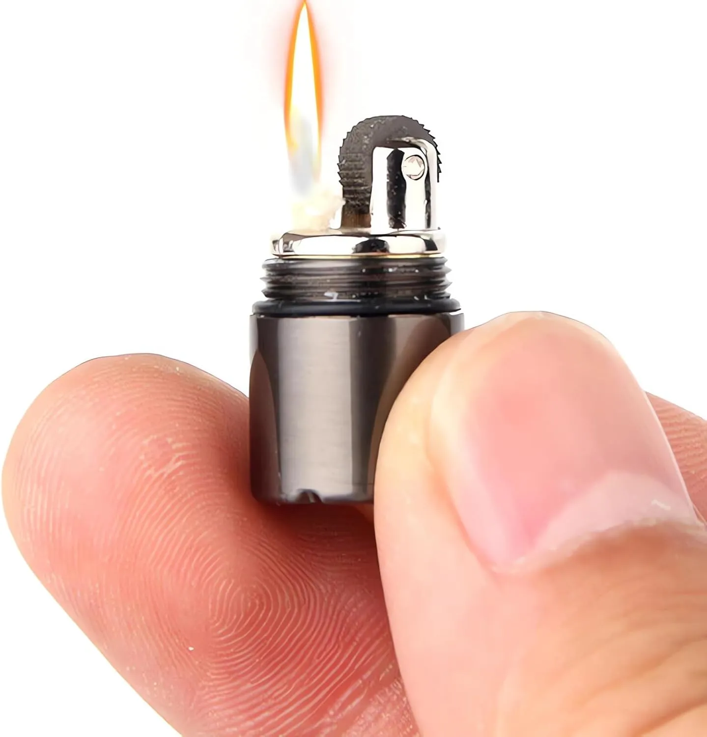The World's Smallest Kerosene Lighter! Height 2.5cm/ 1.3cm Capsule Lighter Portable Metal Miniature EDC Gear Waterproof Tiny Peanut Lighter (Fuel not Included) (Mini 3 Pack)
