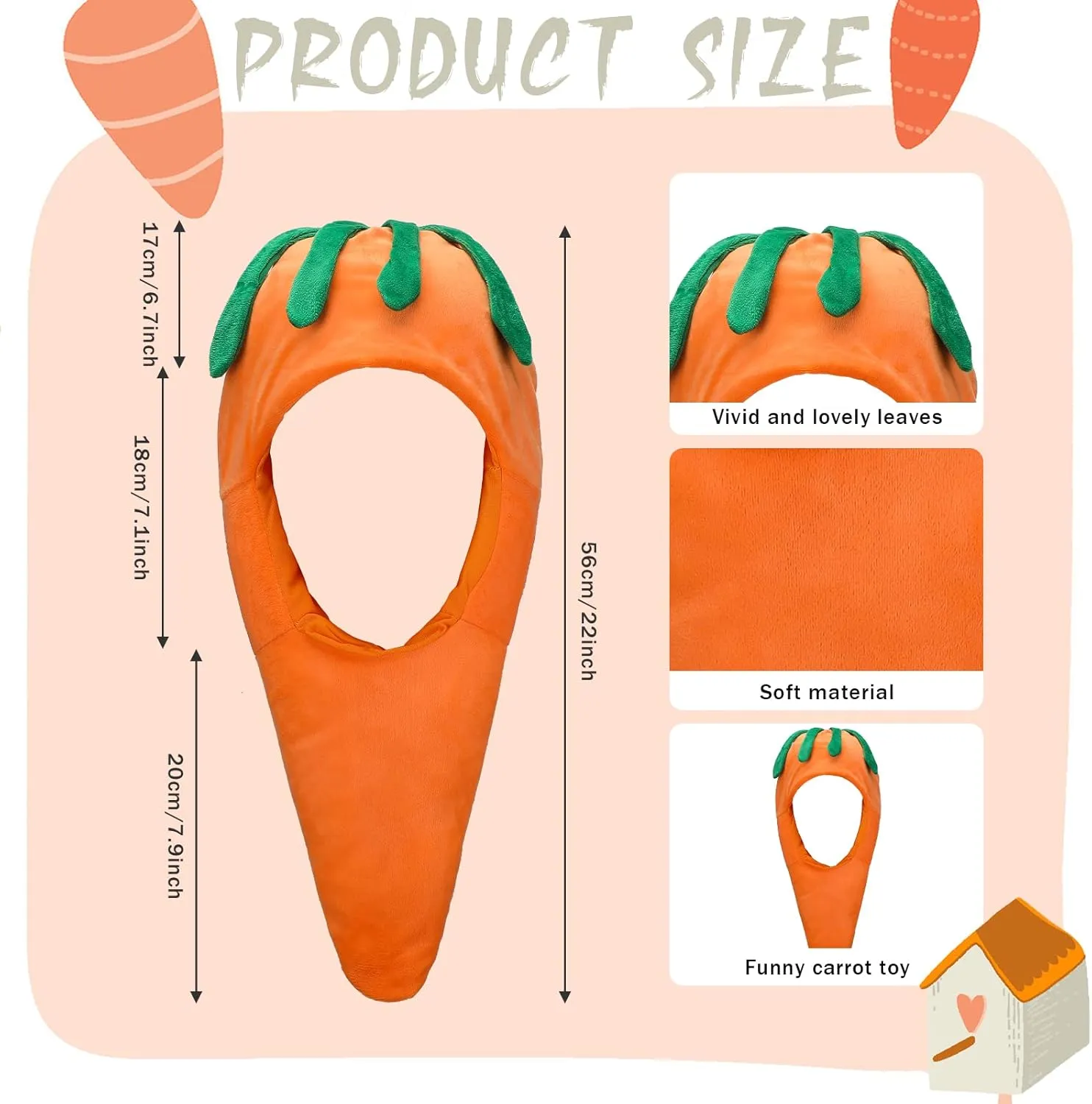 Therwen 2 Pcs Hat Funny Vegetable Costume Headgear Gift Cosplay Accessory