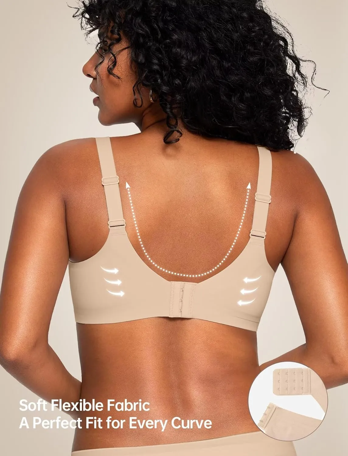 Vertvie Bras for Women No Underwire Wireless Push Up Seamless Full Coverage Comfort Sports Everyday Bra Regular & Plus Size