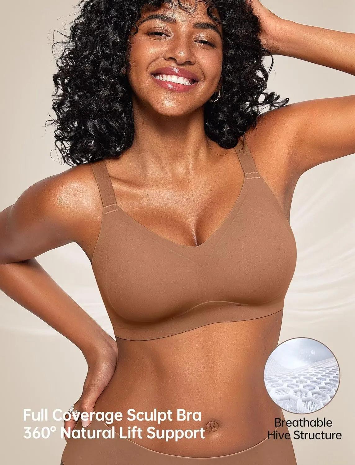 Vertvie Bras for Women No Underwire Wireless Push Up Seamless Full Coverage Comfort Sports Everyday Bra Regular & Plus Size