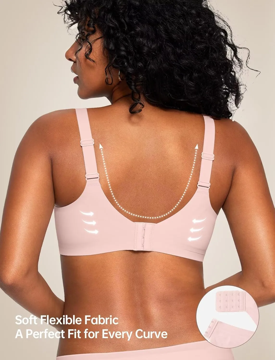 Vertvie Bras for Women No Underwire Wireless Push Up Seamless Full Coverage Comfort Sports Everyday Bra Regular & Plus Size