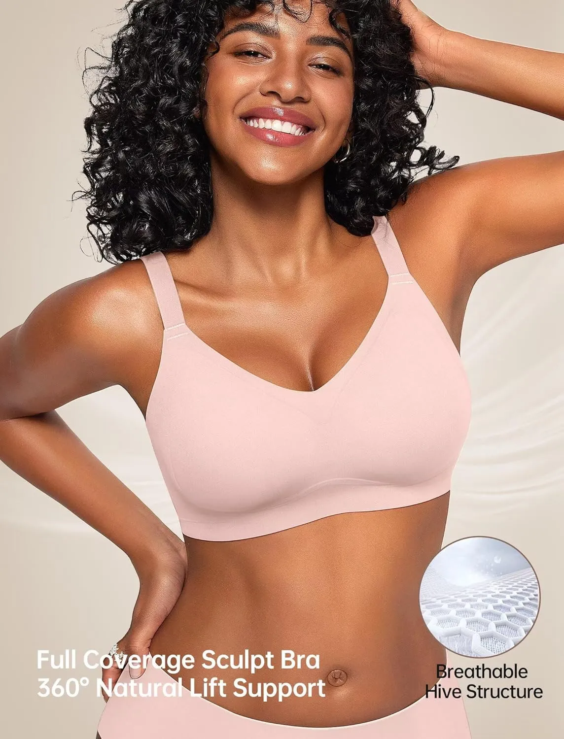 Vertvie Bras for Women No Underwire Wireless Push Up Seamless Full Coverage Comfort Sports Everyday Bra Regular & Plus Size