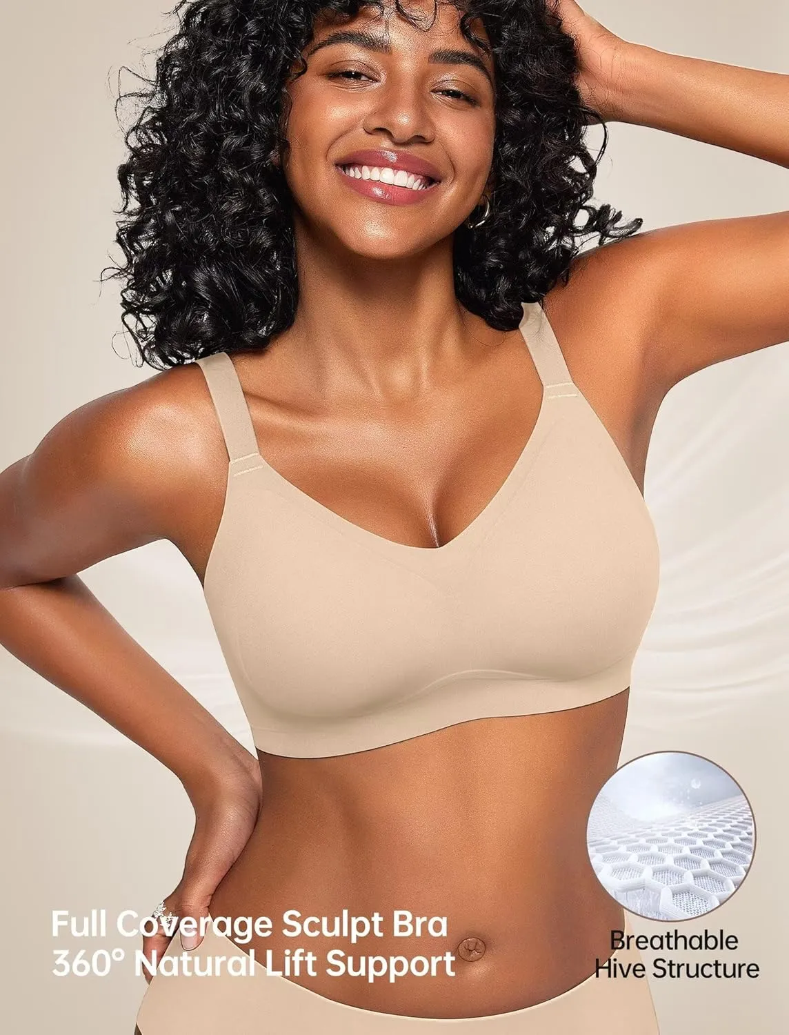 Vertvie Bras for Women No Underwire Wireless Push Up Seamless Full Coverage Comfort Sports Everyday Bra Regular & Plus Size