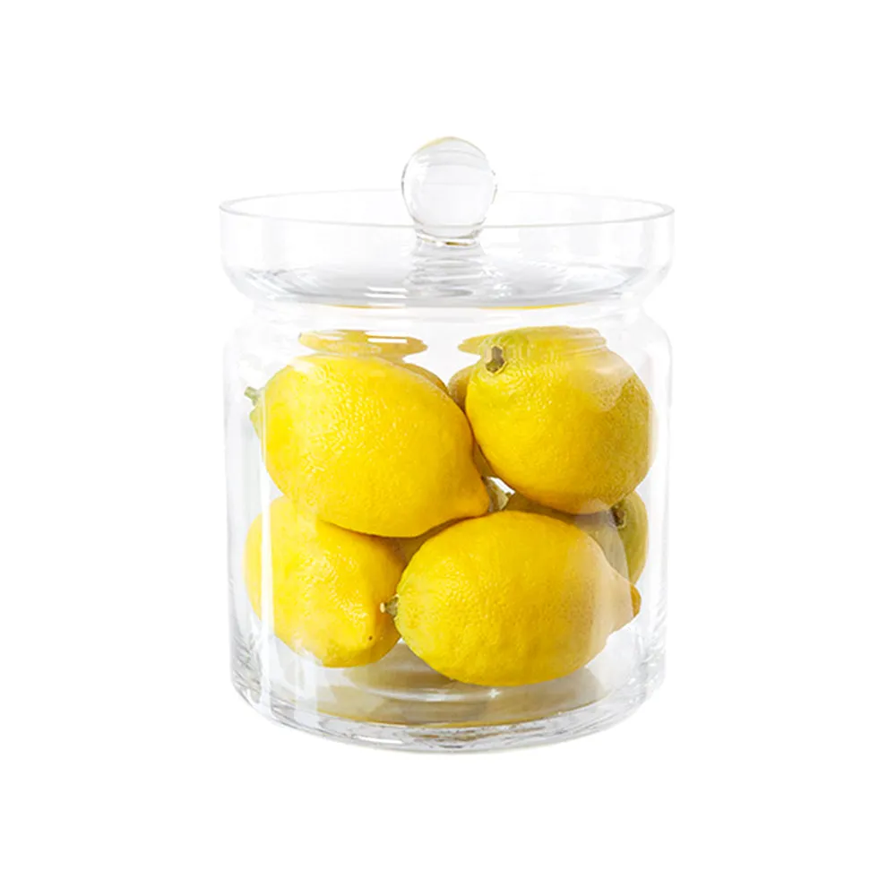 Whole Lemons 8"H Glass Canisters