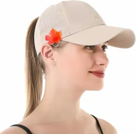 Women's Detachable Windproof Chain Cap Clip Cross Ponytail Baseball Cap Adjustable High Messy Bun Ponycap Quick Dry Cap