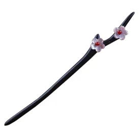 Wooden Hair Stick for Women Girl 7.08" Black Ebony Carved Hair Pins for Long Hair Handmand Hair Accessories for Buns (Model C)