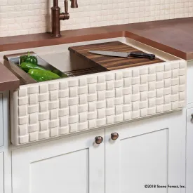 Workstation Basketweave Farmhouse Sink