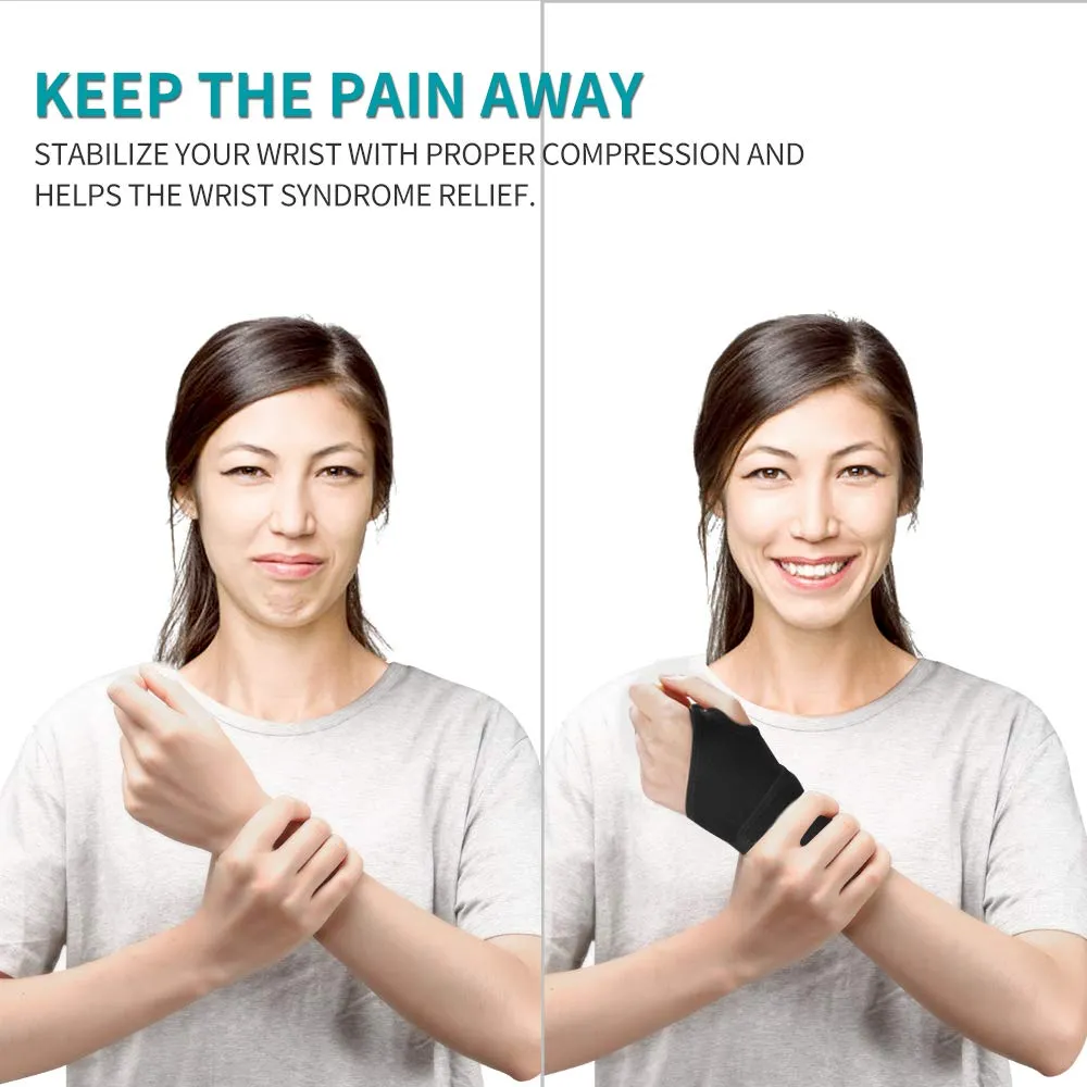 Wrist Brace for Carpal Tunnel, Breathable and Adjustable Wrist Support Brace for Arthritis and Tendinitis, Wrist Compression Wrap for Pain Relief, One Size Fits Left or Right Hand  Single