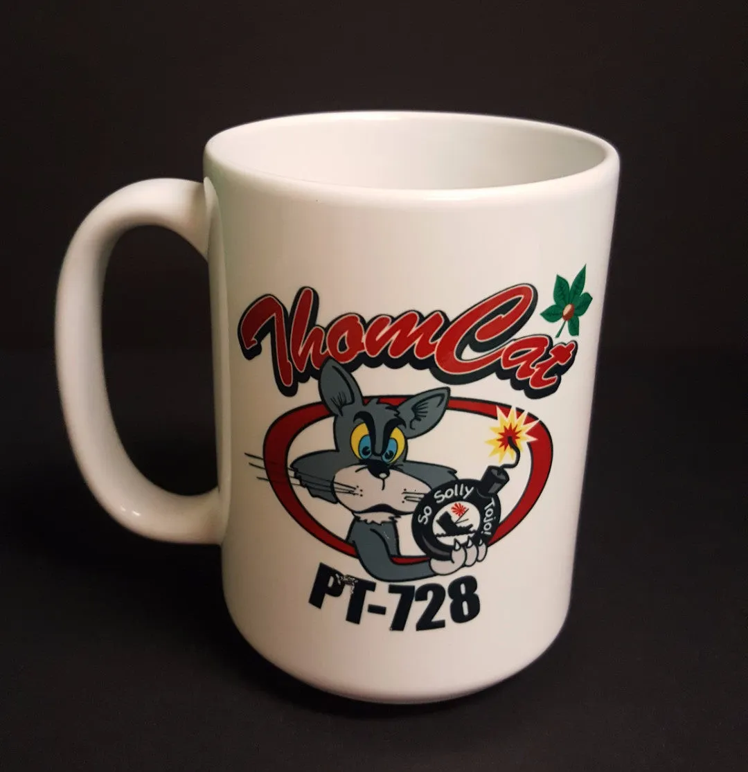 WWII PT-728 Thomcat Boat Logo Ceramic Mug